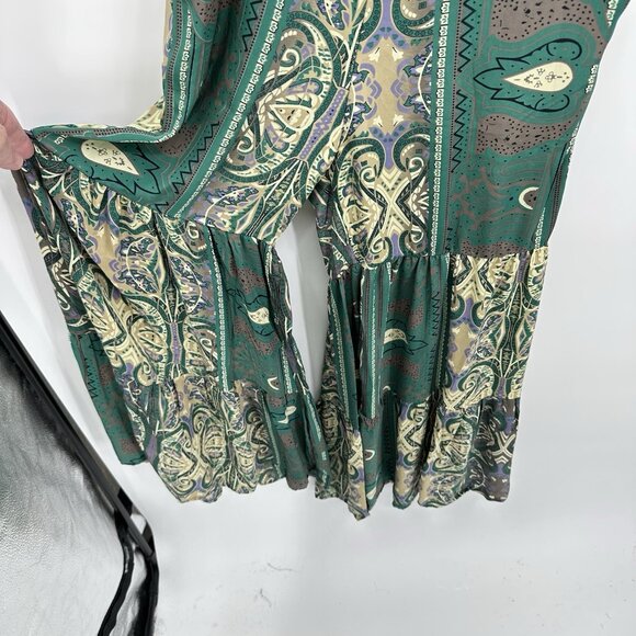 EARTHBOUND jumpsuit tiered wide leg hippie boho bohemian floral retro MEDIUM - Picture 6 of 9